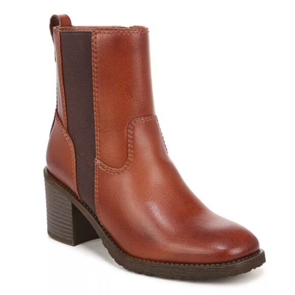 Zodiac Claret Heeled Chelsea Boot Cognac Brown Size 9M NIB - Picture 1 of 6